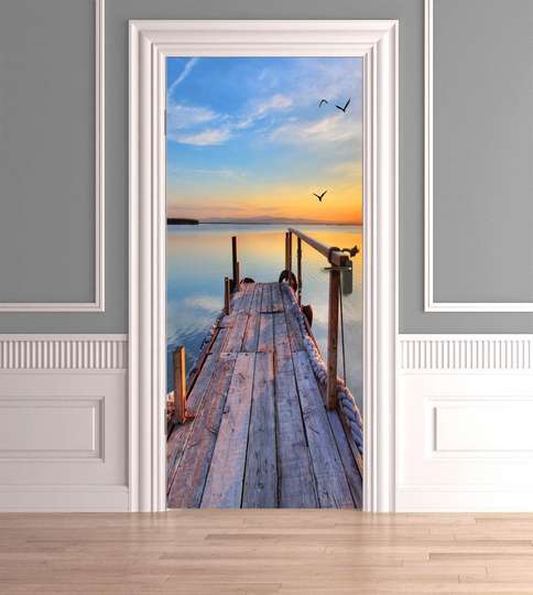 3D door sticker, Sea sunset, 60 x 90cm