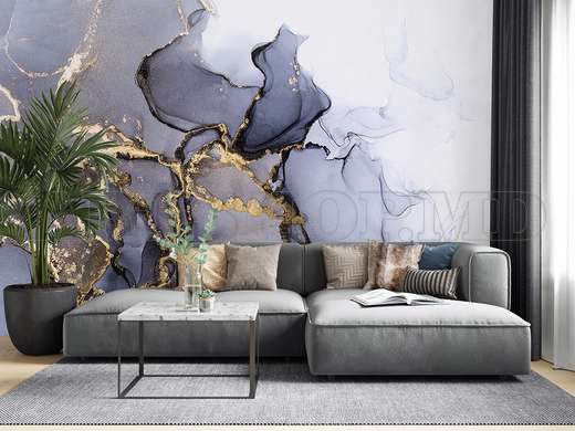 Wall mural - Black with gold