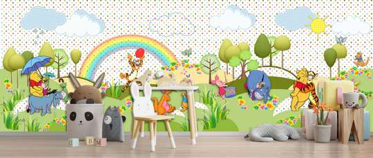 Wall mural for the nursery - Fairy tale world of Winnie the Pooh and his friends