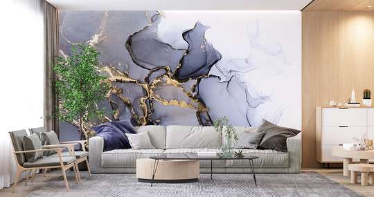 Wall mural - Black with gold