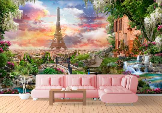 Фотообои - Красивая терраса с видом на Париж