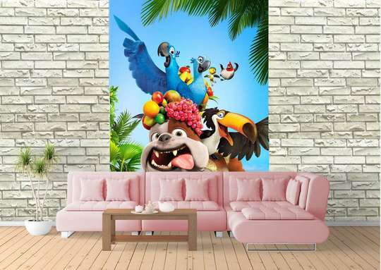 Wall Mural - Blue and his friends in the cartoon Rio