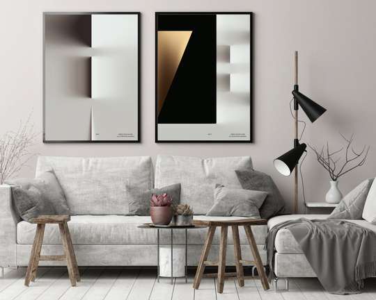 Poster - Modern minimalism 3, 60 x 90 см, Framed poster on glass