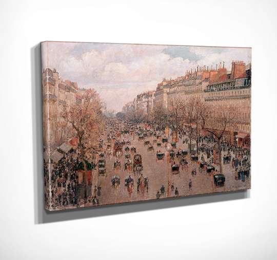 Poster - Painting - street of Paris, 45 x 30 см, Canvas on frame