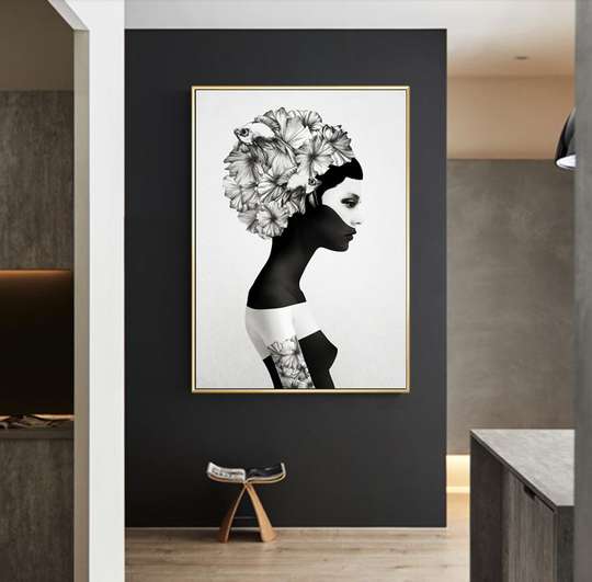 Framed Painting - Girl with a wreath, 50 x 75 см