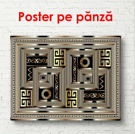 Poster - Sigla Versace pe un fundal negru, 90 x 45 см, Poster înrămat, Glamour