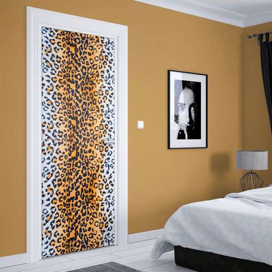 Stickere 3D pentru uși, Print de leopard, 60 x 90cm, Autocolant pentru Usi