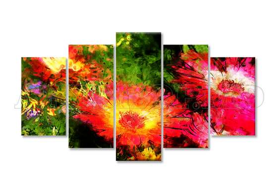 Modular picture, Spring flowers, 108 х 60