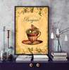 Poster - Cup on vintage shabby background, 60 x 90 см, Framed poster, Provence
