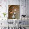 Poster - Still life from a vase with flowers on the background of an arched wall, 60 x 90 см, Framed poster, Still Life