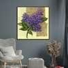 Poster - Twig of lilac on a yellow background, 100 x 100 см, Framed poster on glass, Provence
