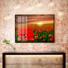 Poster - Abstract beige flowers, 90 x 60 см, Framed poster, Flowers