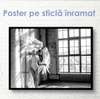 Poster - Angel in the ballet hall, 45 x 30 см, Canvas on frame, Black & White