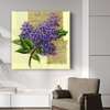 Poster - Twig of lilac on a yellow background, 100 x 100 см, Framed poster, Provence