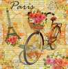 Постер - Французский прованс с велосипедом золотистого цвета, 100 x 100 см, Постер в раме, Прованс