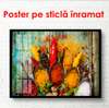 Poster - Indian spices in spoons, 90 x 60 см, Framed poster on glass, Food and Drinks