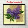 Poster - Twig of lilac on a yellow background, 100 x 100 см, Framed poster, Provence