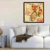 Poster - French Provence with a golden bicycle, 100 x 100 см, Framed poster, Provence