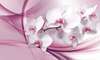 Modular picture, Orchid on a burgundy background., 106 x 60