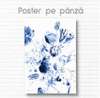 Poster - Blue flowers, 60 x 90 см, Framed poster on glass, Flowers