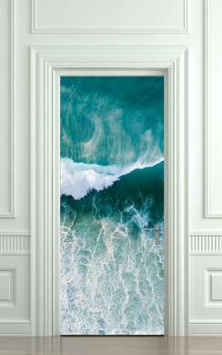 3Д наклейка на дверь, Волна, 60 x 90cm, Наклейка на Дверь