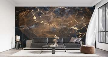 Wall mural - Shades of pink with gray and gold