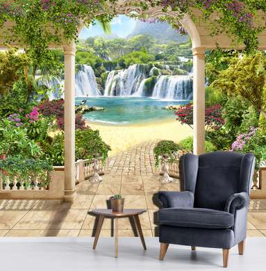 Wall Mural - Park with a view of the waterfall
