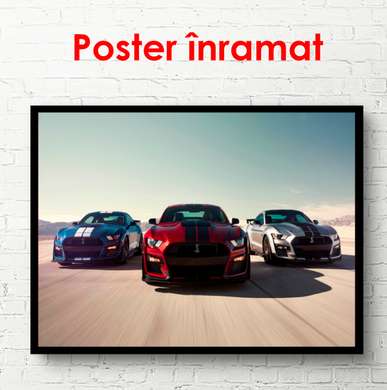Poster - Cursă în deșert, 90 x 45 см, Poster înrămat, Transport