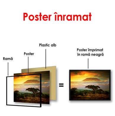 Poster - Park at sunset, 90 x 60 см, Framed poster
