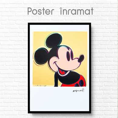 Poster - Portretul lui Mickey Mouse, 60 x 90 см, Poster inramat pe sticla