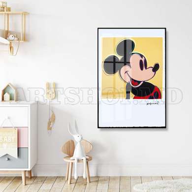 Poster - Portrait of Mickey Mouse, 30 x 45 см, Canvas on frame, For Kids