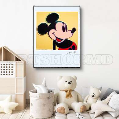 Poster - Portrait of Mickey Mouse, 30 x 45 см, Canvas on frame, For Kids