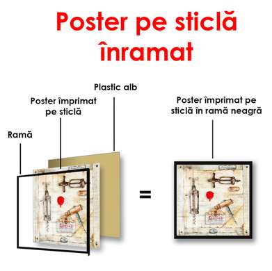 Poster - Painting with wine corkscrews, 100 x 100 см, Framed poster, Provence
