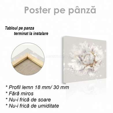 Poster - Delicate flower with golden details, 40 x 40 см, Canvas on frame, Flowers
