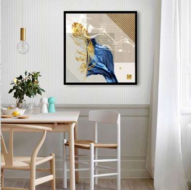 Poster - Golden pen, 100 x 100 см, Framed poster on glass, Glamour