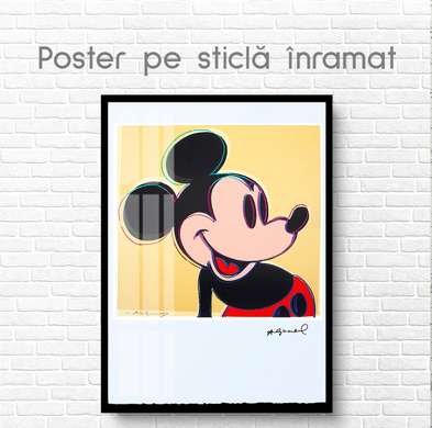 Poster - Portretul lui Mickey Mouse, 60 x 90 см, Poster inramat pe sticla
