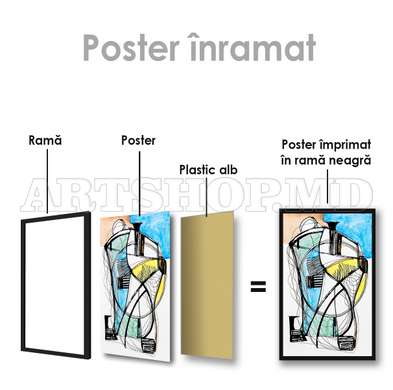 Постер - Игра фантазии, 60 x 90 см, Постер на Стекле в раме, Абстракция