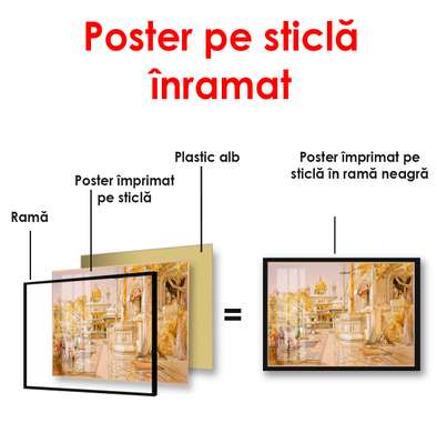 Poster - Golden city, 90 x 60 см, Framed poster, Vintage