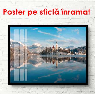 Poster - Landscape reflected in the lake, 90 x 60 см, Framed poster, Nature