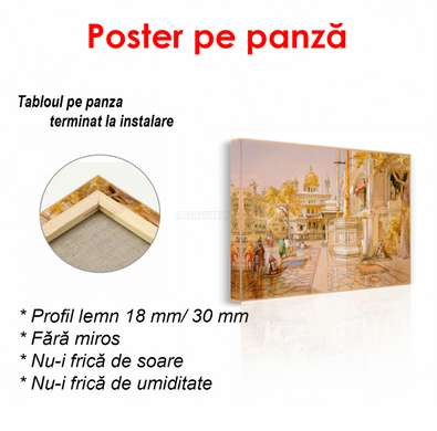 Poster - Orașul de aur, 90 x 60 см, Poster înrămat, Vintage