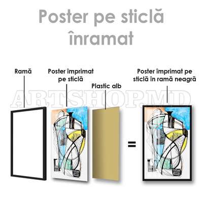 Постер - Игра фантазии, 60 x 90 см, Постер на Стекле в раме, Абстракция