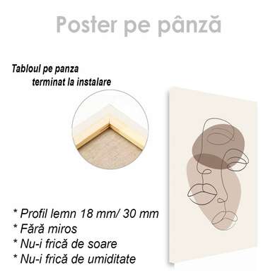 Постер - Два лица, 30 x 45 см, Холст на подрамнике