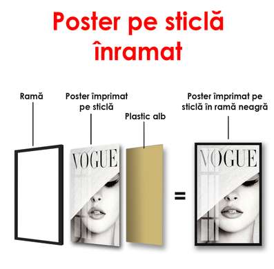 Poster - Vogue Cover White Cap, 60 x 90 см, Framed poster