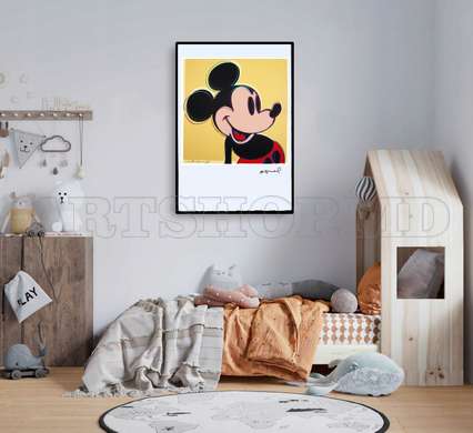 Poster - Portrait of Mickey Mouse, 30 x 45 см, Canvas on frame, For Kids