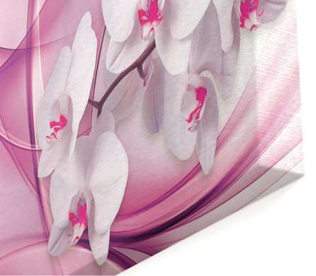 Tablou Pe Panza Multicanvas, Orhidee pe un fundal burgund., 198 x 115