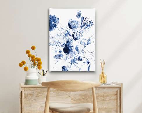 Poster - Floricele albastre, 30 x 45 см, Panza pe cadru