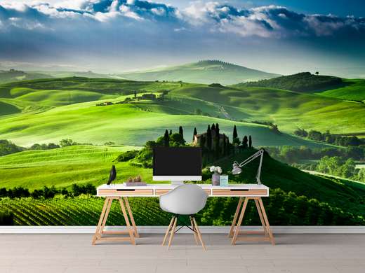 Wall Mural - Green hilly landscape