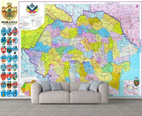 Fototapet, Harta politică în culori