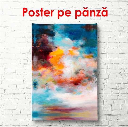 Poster - Blue abstract, 60 x 90 см, Framed poster, Abstract