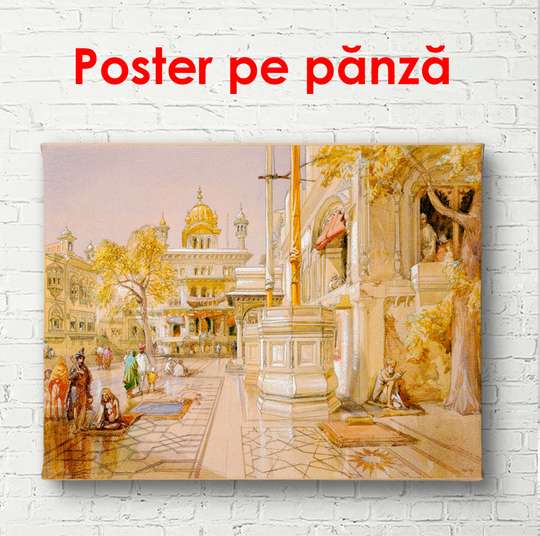 Poster - Golden city, 90 x 60 см, Framed poster